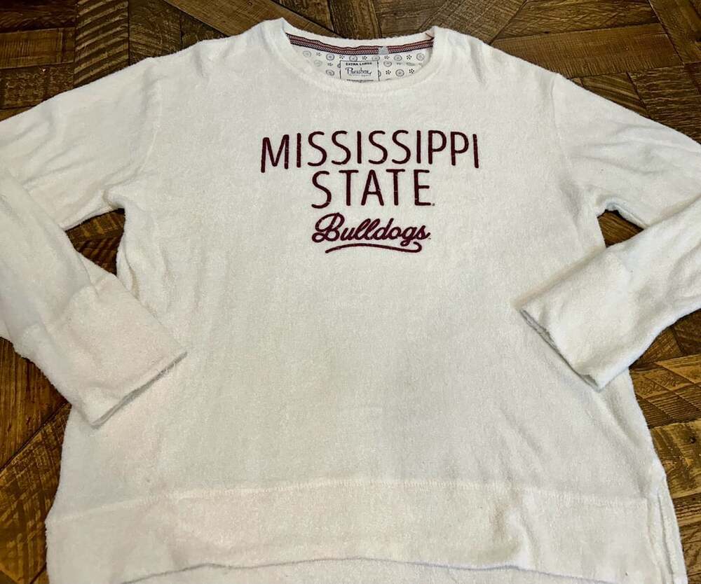 Pressbox Mississippi State Bulldogs White Fleece Sweatshirt XL